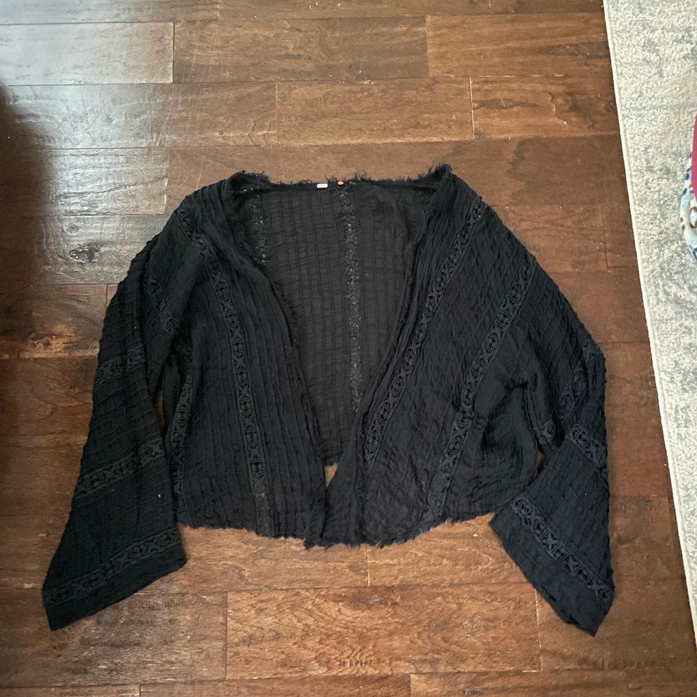 Black free people drapery cardigan